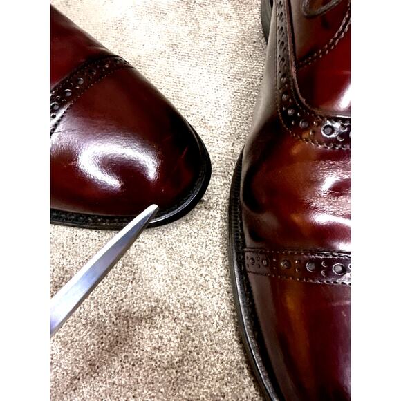 Bostonian Made in USA Burgundy Brogue Oxford 12 D/B Leather Sole main image 4